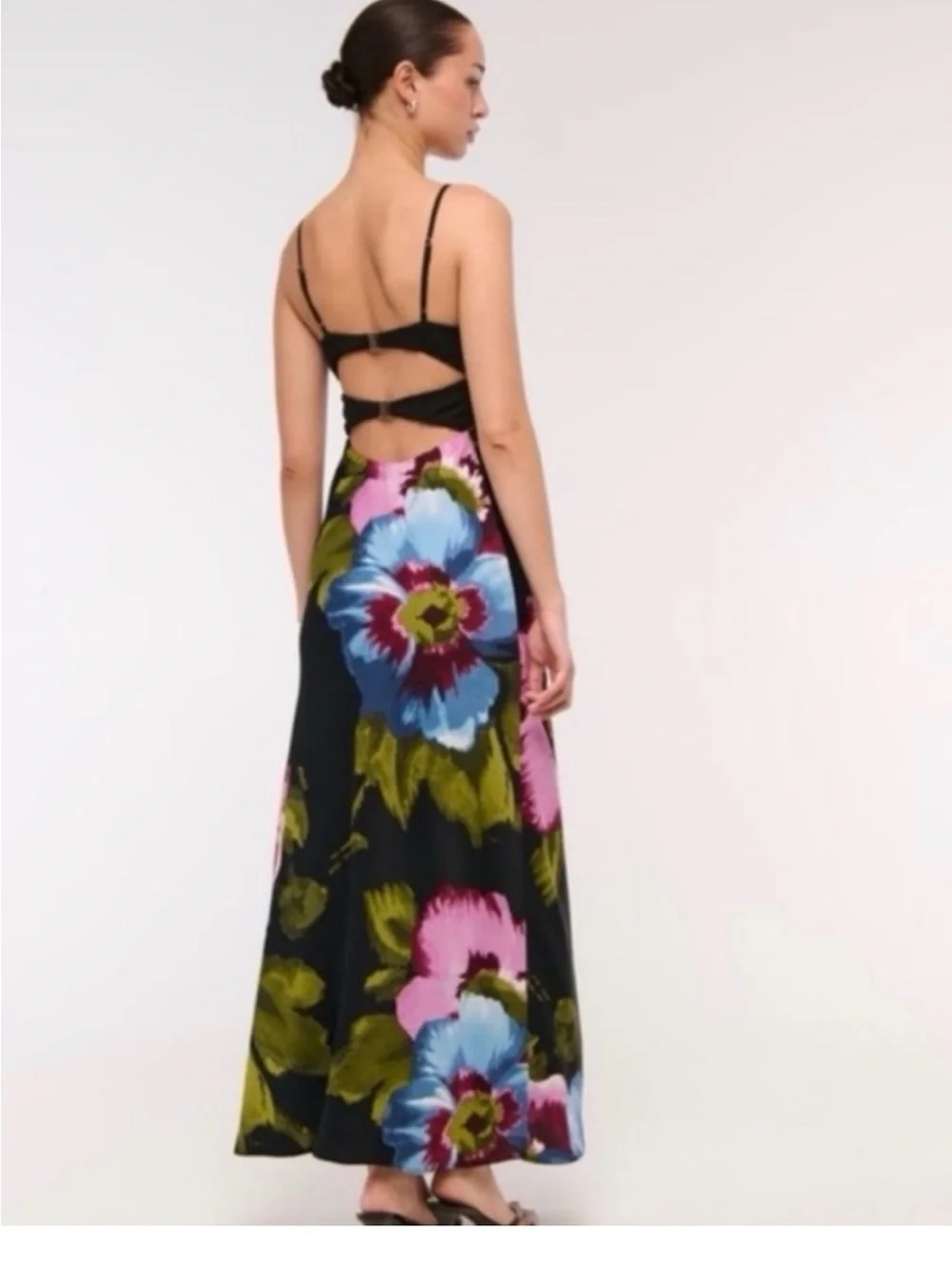 The A&F Julia Slip Cutout Maxi Dress - Black, Floral
